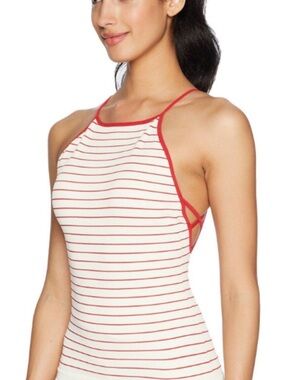 Free People New Dawn striped criss-cross tank top